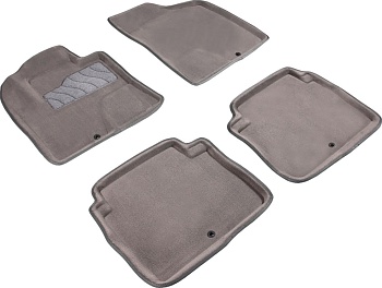 Коврики в салон для Hyundai Santa Fe II "3D" ворс, серый