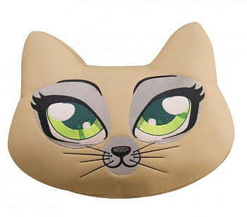 Подушка в салон "Кошечка" экокожа, бежевый