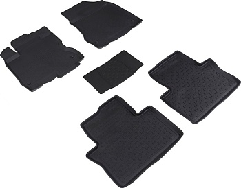 Коврики в салон для Renault Koleos I (Рестайлинг) "Высокий борт" резина, черный