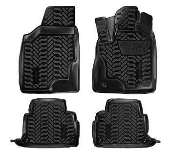 Коврики в салон для Toyota Harrier II (XU30) (2WD) (RHD) (3D с подпятником) "Высокий борт" полимер, черный