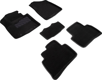 Коврики в салон для Hyundai Tucson III (Рестайлинг) "3D" ворс, черный