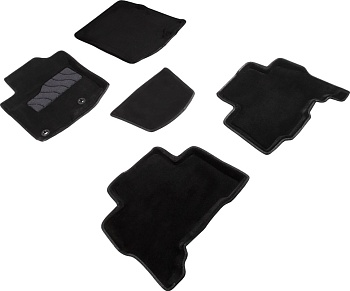 Коврики в салон для Toyota Land Cruiser Prado 150 Series (Рестайлинг 1) "3D" ворс, черный