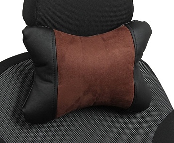Подушка под шею "Автопилот" алькантара, черный шоколад