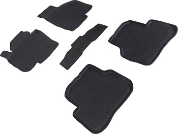 Коврики в салон для Volkswagen Passat CC I (Рестайлинг) "Высокий борт" резина, черный