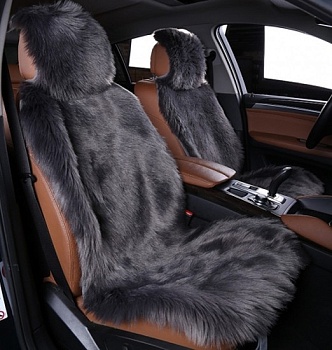 Накидка на сиденье "Искуственный мех" серый (1 штука), id022