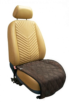 Накидка квадрат из алькантары "Почин" двойной ромб, коричневый (2 шт.)