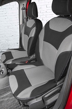 Авточехлы на LADA XRAY "Почин" экокожа, черно-серый