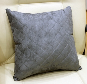 Подушка в салон "Автопилот" ромб, алькантара, черно-серый