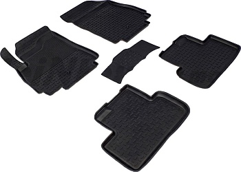 Коврики в салон для Chevrolet Orlando I "Высокий борт" резина, черный