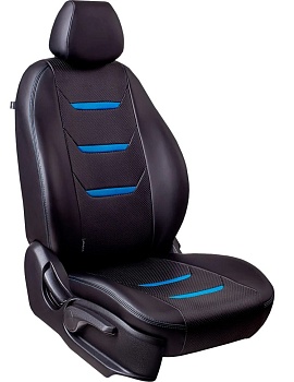 Чехлы на сиденья Hyundai Solaris II "Турин 2" экокожа, черно-синий
