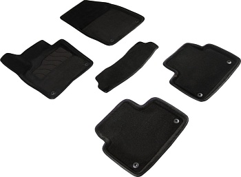 Коврики в салон для Volvo S60 III "3D" ворс, черный