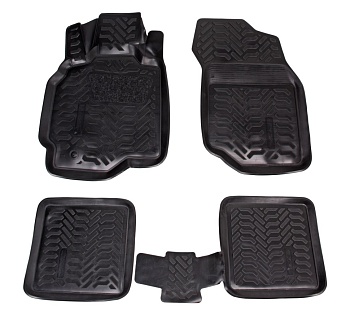 Коврики в салон для Mitsubishi Lancer IX (3D с подпятником) "Высокий борт" полимер, черный