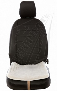 Накидка на переднее сиденье "Квадрат" овчина, белый (1 штука) (KC025)