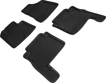 Коврики в салон Eva "3D" для Hyundai Santa Fe II (Рестайлинг) "Ромб" ЭВА, черный