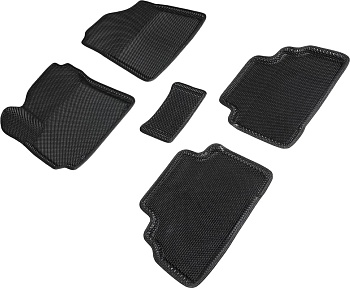 Коврики в салон Eva "3D" для KIA Soul III "Соты" ЭВА, черный