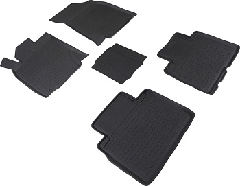 Коврики в салон для Geely Atlas I "Высокий борт" резина, черный