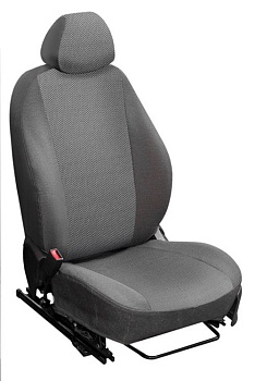 Авточехлы на Mitsubishi Lancer X (Седан) "Лима" жаккард/кожзам, стрелы серые