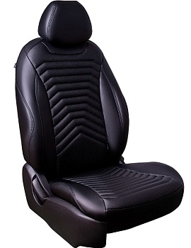 Чехлы на сиденья Hyundai Solaris II "Байрон Президент" экокожа, черный