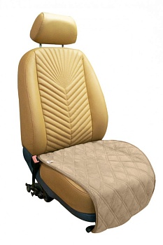 Накидка квадрат из алькантары "Почин" двойной ромб, бежевый (2 шт.)