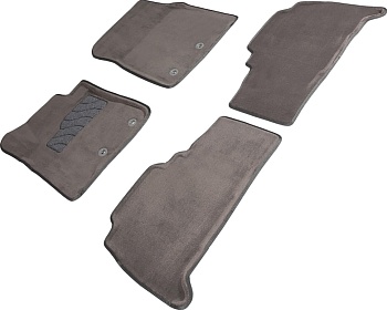 Коврики в салон для Toyota Land Cruiser 200 Series (Рестайлинг 1) "3D" ворс, серый