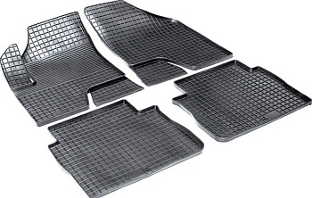 Коврики в салон для Hyundai Santa Fe II "Сетка" резина, черный