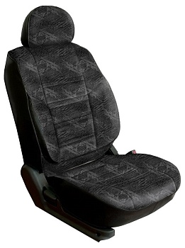 Авточехлы на Volkswagen Golf IV "Трио" жаккард/кожзам, узор серый