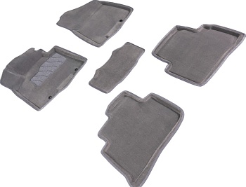 Коврики в салон для Hyundai Tucson III (Рестайлинг) "3D" ворс, серый