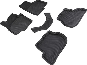 Коврики в салон Eva "3D" для Skoda Octavia II (A5) (Рестайлинг) "Соты" ЭВА, черный