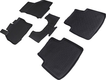 Коврики в салон для Skoda Superb III "Высокий борт" резина, черный