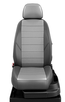 Чехлы в салон Renault Duster II (2020-2022) "Классика" автолидер, экокожа, темно-серый/светло-серый