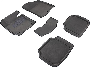 Коврики в салон для KIA Cerato III "3D" ворс, серый