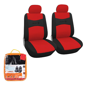 Чехлы для сидений универсал. "RS-2", передние, 2 шт. (4 предм.), полиэстер, черно-красный
