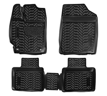 Коврики в салон для Toyota Camry VII (XV50) (3D с подпятником) "Высокий борт" полимер, черный