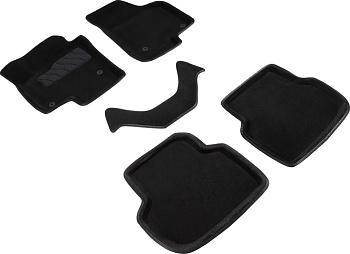 Коврики в салон для Volkswagen Jetta VI "3D" ворс, черный