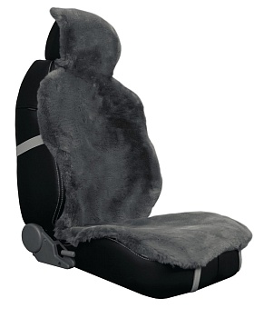 Накидка на сиденье "Короткий ворс premium" искуственный мех, серый (1 штука)