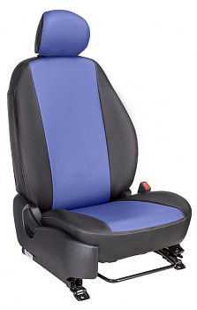 Авточехлы на Mitsubishi Pajero Sport I "Лима" экокожа, черно-синий