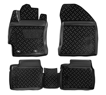 Коврики в салон для Toyota Corolla XI (E160, E170) (3D с подпятником) "Высокий борт" полимер, черный