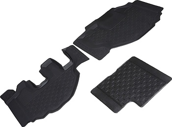 Коврики в салон для ГАЗ Валдай Next "Высокий борт" "Сетка" резина, черный