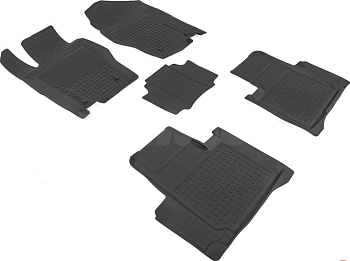 Коврики в салон для Haval H8 (2 ряда) "Высокий борт" резина, черный