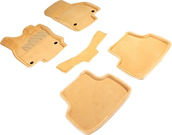 Коврики в салон для Skoda Octavia III (A7) "3D" ворс, бежевый