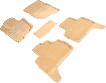 Коврики в салон для Mitsubishi Pajero Sport III "3D" ворс, бежевый