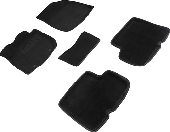 Коврики в салон для Renault Logan I "3D" ворс, черный