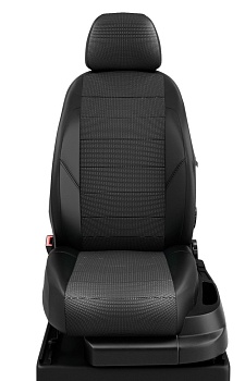 Чехлы в салон Renault Duster II (2020-2022) "Классика" автолидер, жаккард/экокожа, черный квадрат