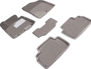 Коврики в салон для KIA Ceed II "3D" ворс, серый