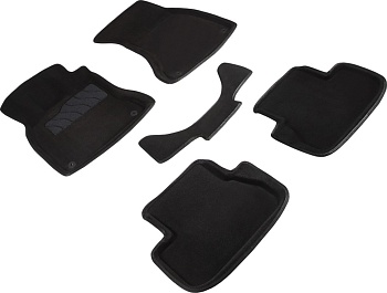 Коврики в салон для Audi A4 IV (B8) "3D" ворс, черный