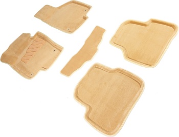 Коврики в салон для Volkswagen Passat CC "3D" ворс, бежевый