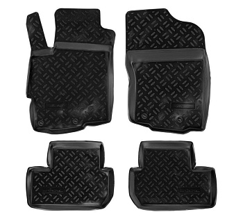 Коврики в салон для Mitsubishi Lancer X "Высокий борт" полимер, черный