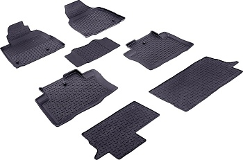 Коврики в салон для Honda Pilot II "Высокий борт" резина, черный