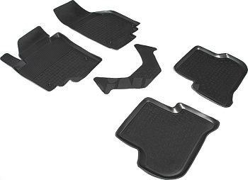 Коврики в салон для Skoda Yeti I "Высокий борт" резина, черный