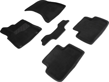 Коврики в салон для Porsche Macan I (Рестайлинг) "3D" ворс, черный